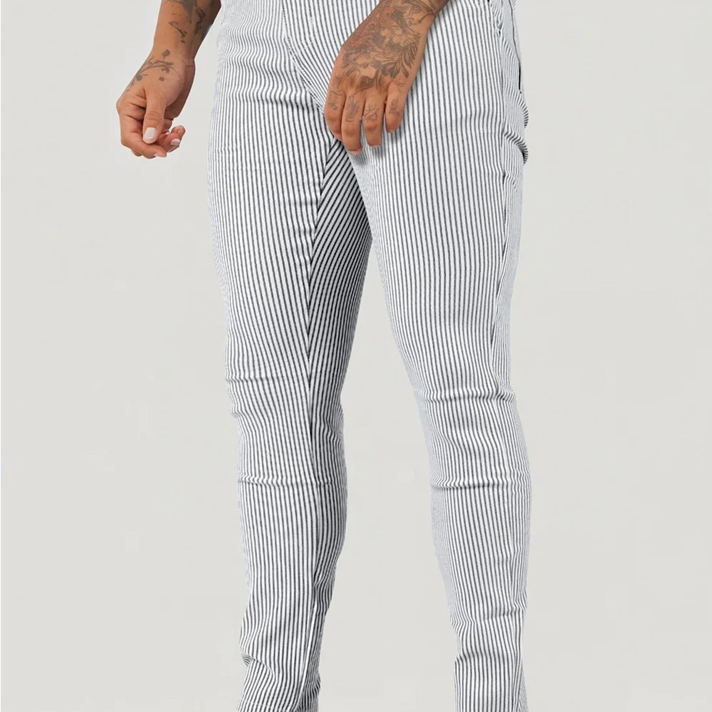 NWT Classic Striped Skinny Pants for Men